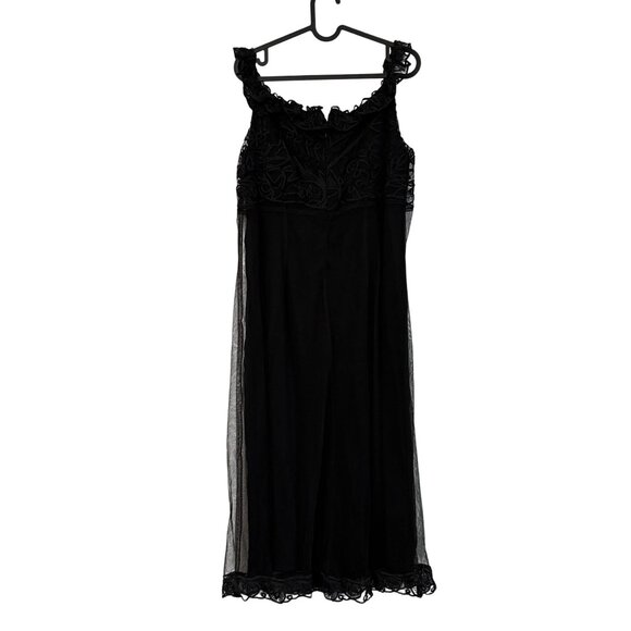 April Cornell Gothic Whimsigoth Black Lace Ruffle Trim Sleeveless Dress Small - Picture 5 of 6